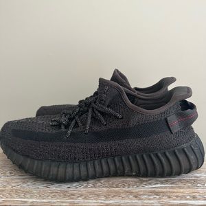 adidas Yeezy Boost 350 V2 Black Reflective- FU9007-pre-owned-mens size 11